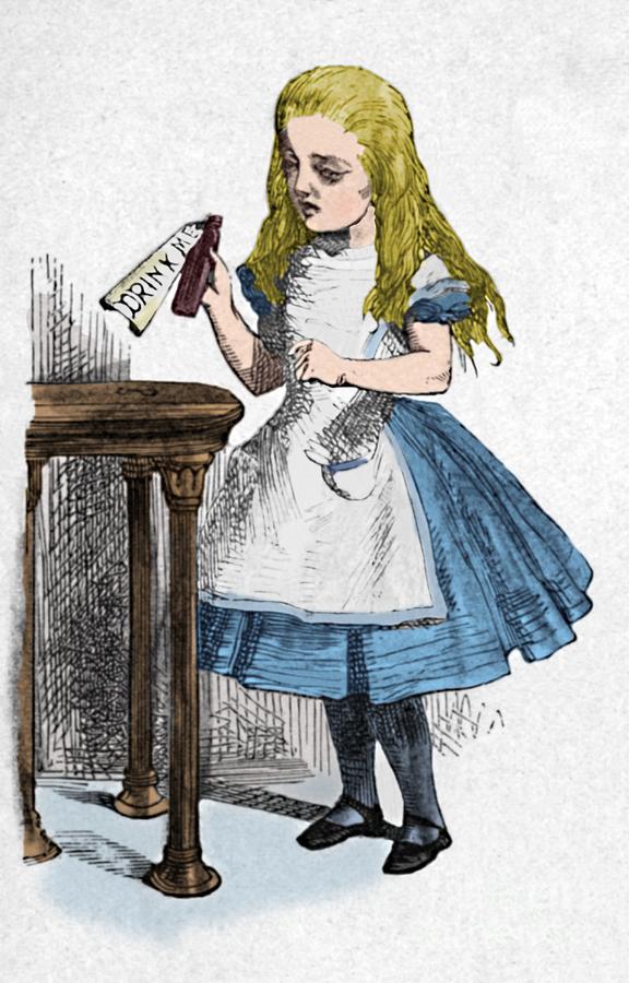 Alice Looking At The Bottle #3 Drawing by Print Collector