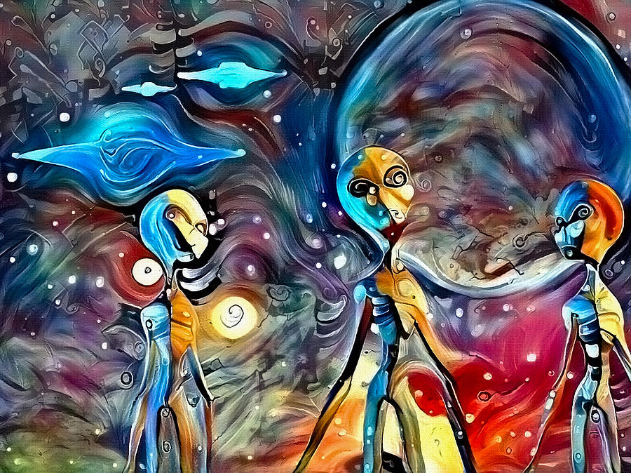 Abstract Digital Art - Aliens #3 by Bruce Rolff
