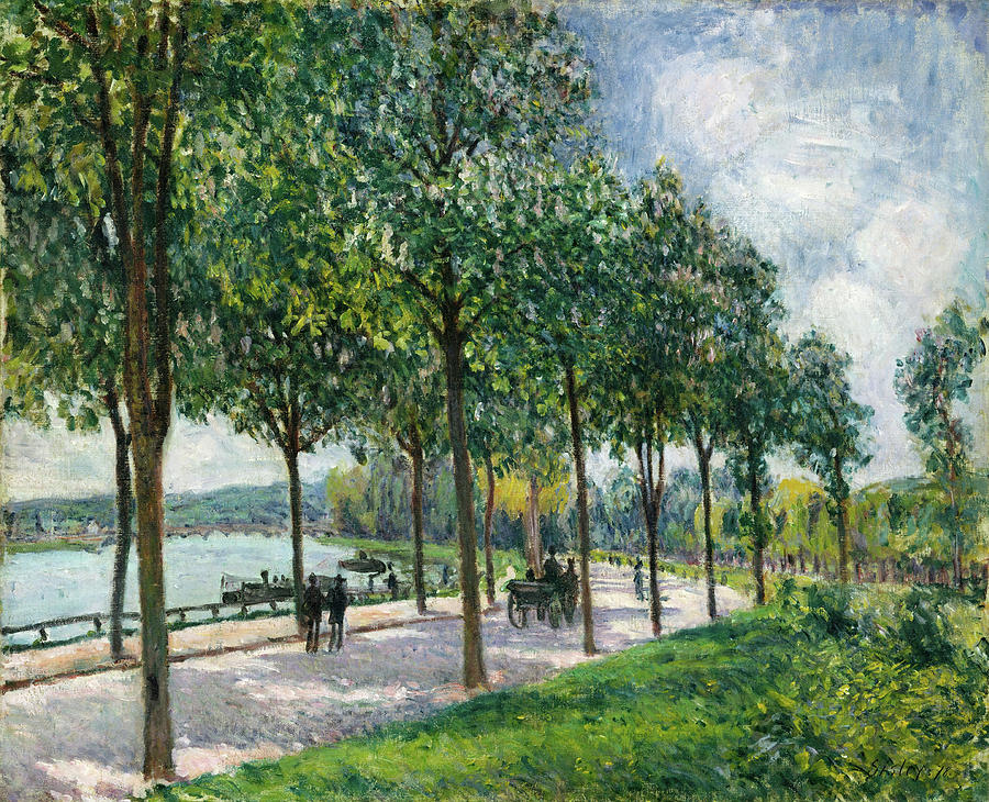 Allee of Chestnut Trees. #3 Painting by Alfred Sisley