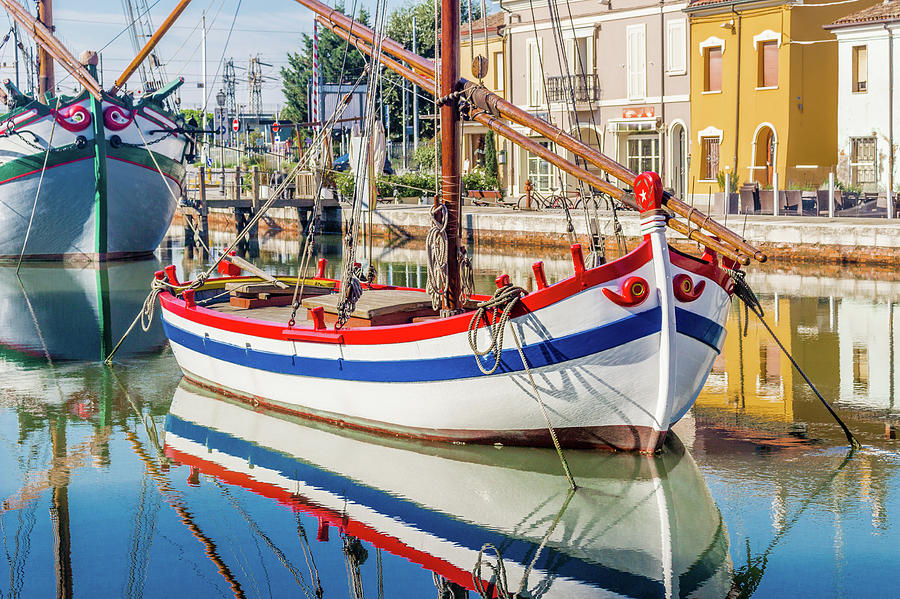 ancient sailboats on Italian Canal Port #3 Photograph by Vivida Photo PC