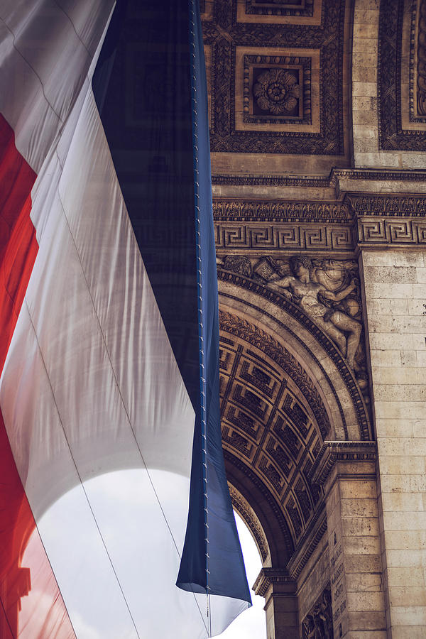 Arch of Triumph and french flag. Paris, France by Eduardo Huelin Arch of Triumph and french flag. Paris, France by Eduardo Huelin