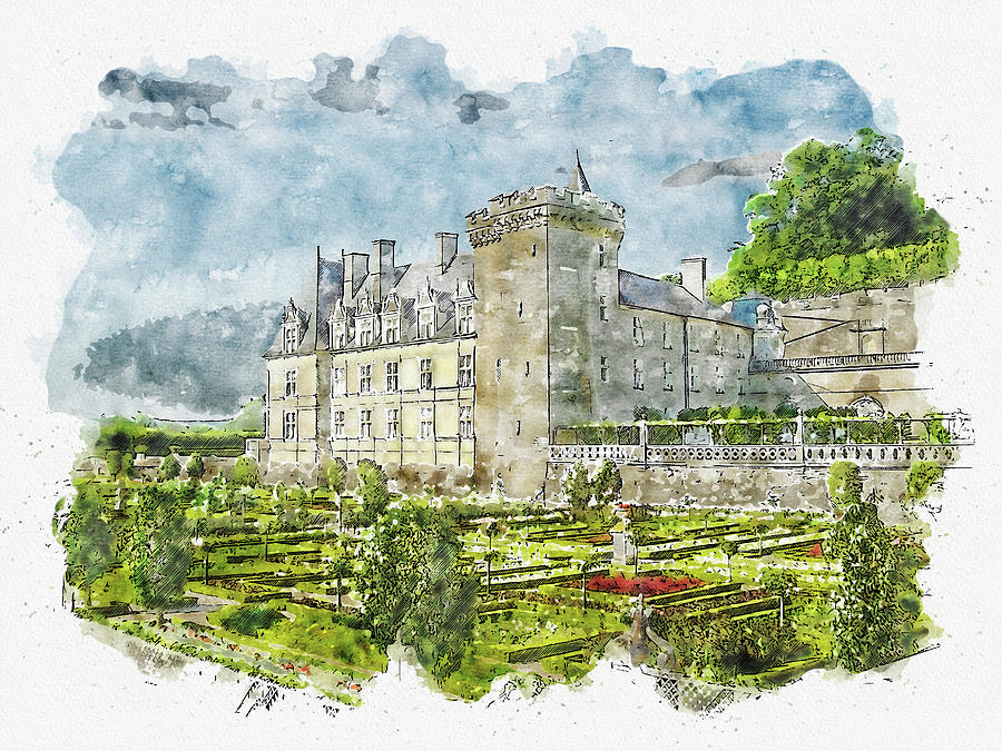 Architecture #watercolor #sketch #architecture #castle #3 Digital Art by TintoDesigns