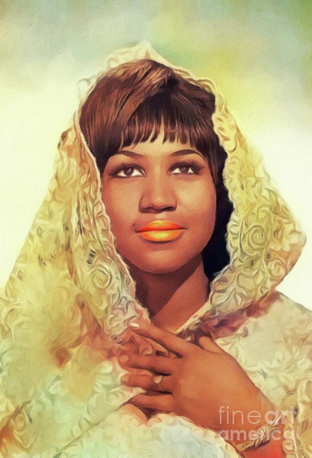 Jazz Painting - Aretha Franklin, Music Legend #3 by Esoterica Art Agency