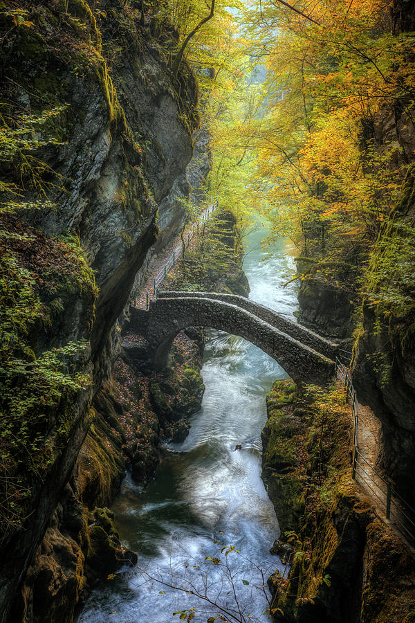 Fall Photograph - Areuse Gorge - Switzerland #3 by Joana Kruse