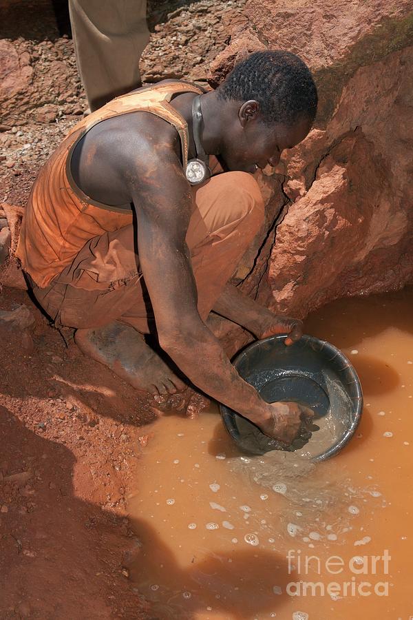 Nature Photograph - Artisan Miner Panning For Gold #3 by Phil Hill/science Photo Library