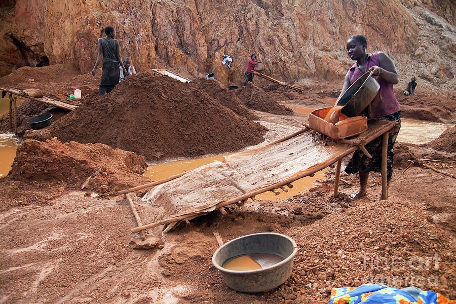 Nature Photograph - Artisan Miners Panning For Gold #3 by Phil Hill/science Photo Library