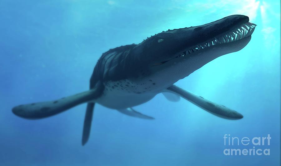 Artwork Of Marine Reptile Liopleurodon Photograph by Mark Garlick ...