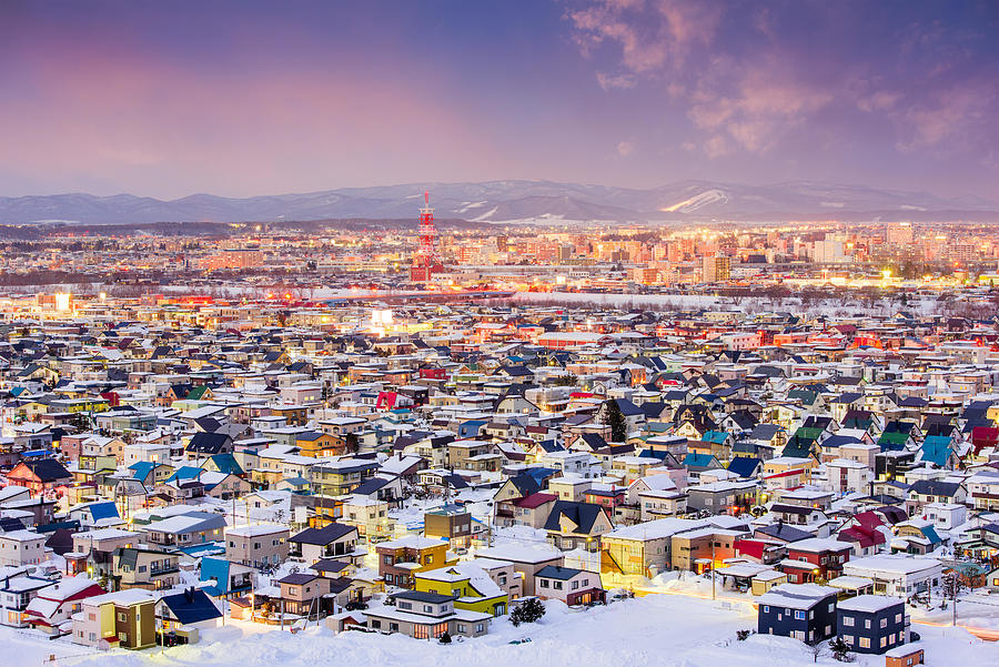 Winter Photograph - Asahikawa, Japan Winter Cityscape #3 by Sean Pavone