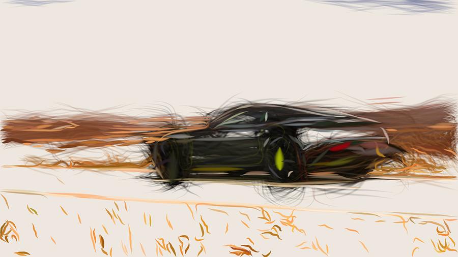 Aston Martin DB11 AMR Drawing #4 Digital Art by CarsToon Concept