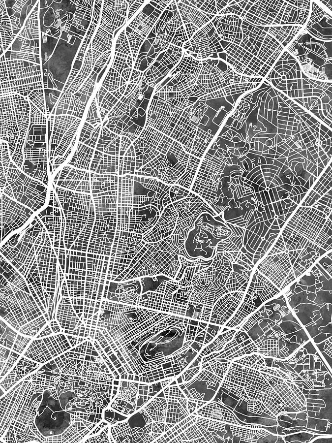 Athens Greece City Map #3 Digital Art by Michael Tompsett