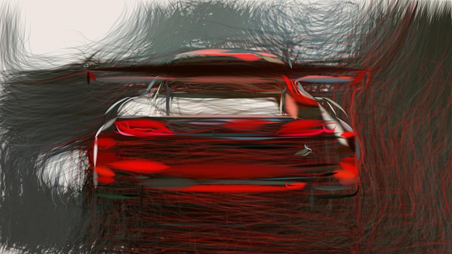 Audi R8 LMS GT3 Drawing #4 Digital Art by CarsToon Concept