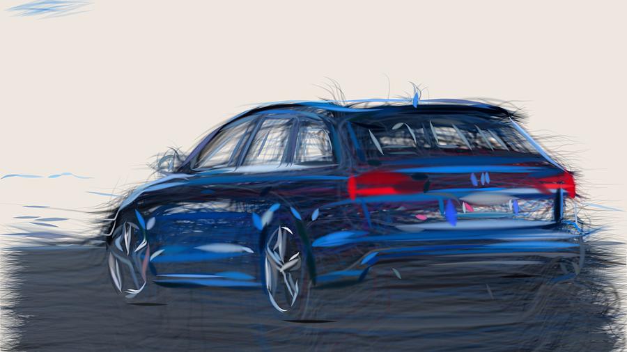 Audi S6 Drawing #4 Digital Art by CarsToon Concept