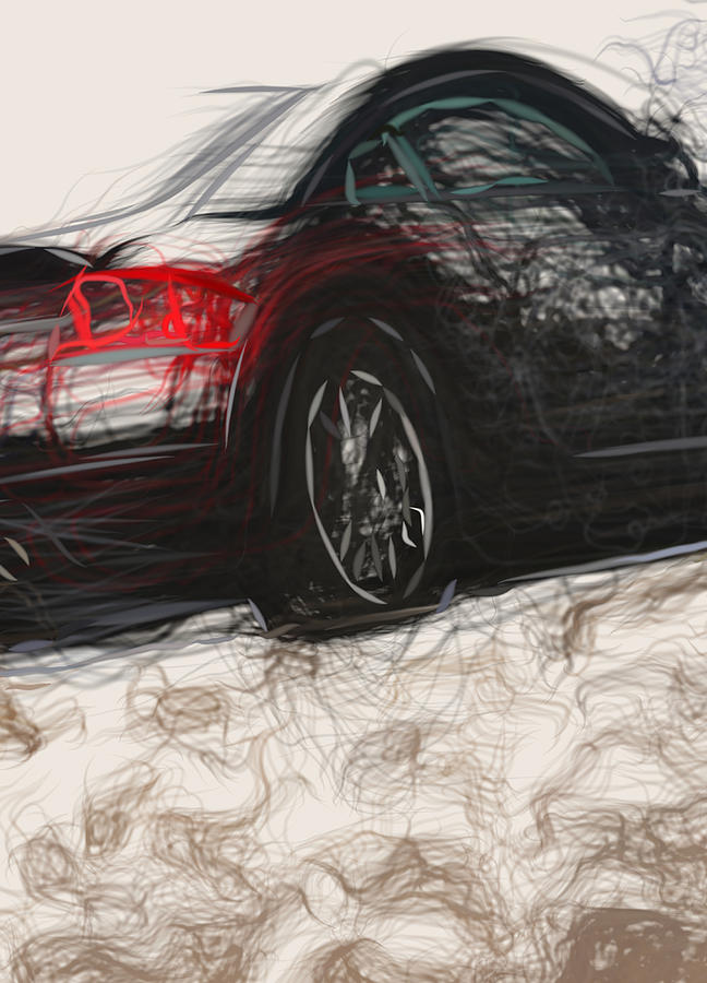 Audi Tt Drawing #3 Digital Art by CarsToon Concept