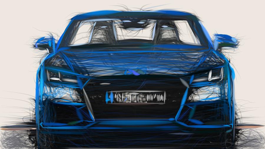 Audi TT Roadster Drawing #4 Digital Art by CarsToon Concept