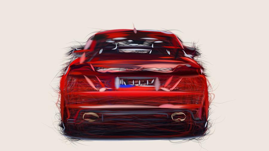 Audi TT RS Performance Parts Drawing #4 Digital Art by CarsToon Concept