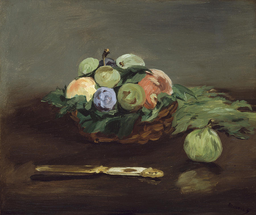 Edouard Manet Painting - Basket of Fruit #3 by Edouard Manet