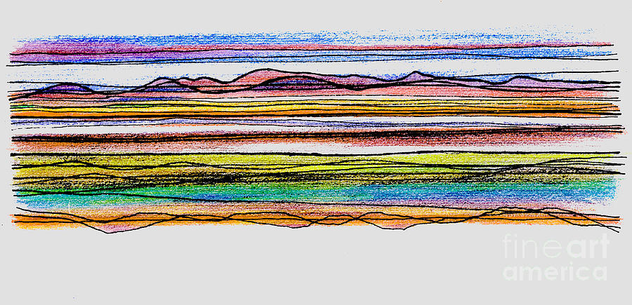 Morecambe Bay Drawing - Bay Lines #3 by Andy  Mercer