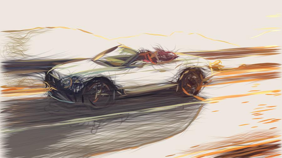Bentley Continental GT Convertible Drawing #4 Digital Art by CarsToon Concept