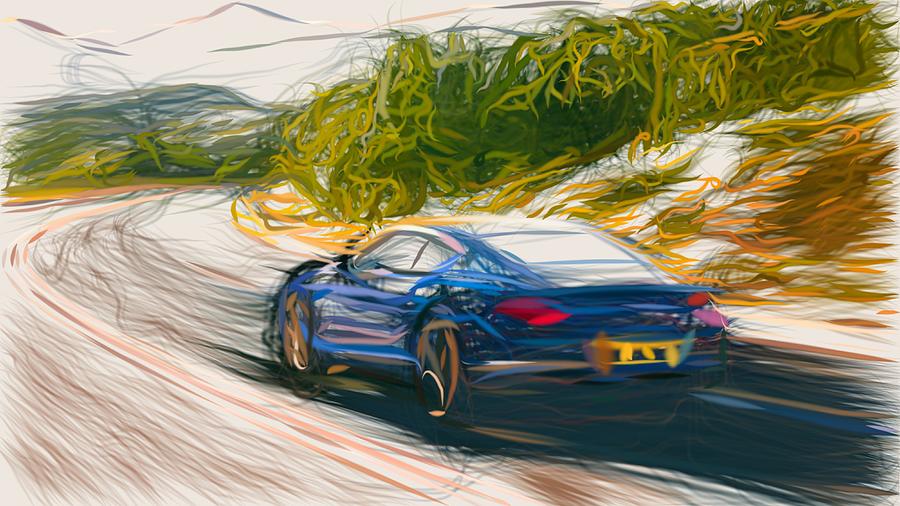 Bentley Continental GT Drawing #4 Digital Art by CarsToon Concept