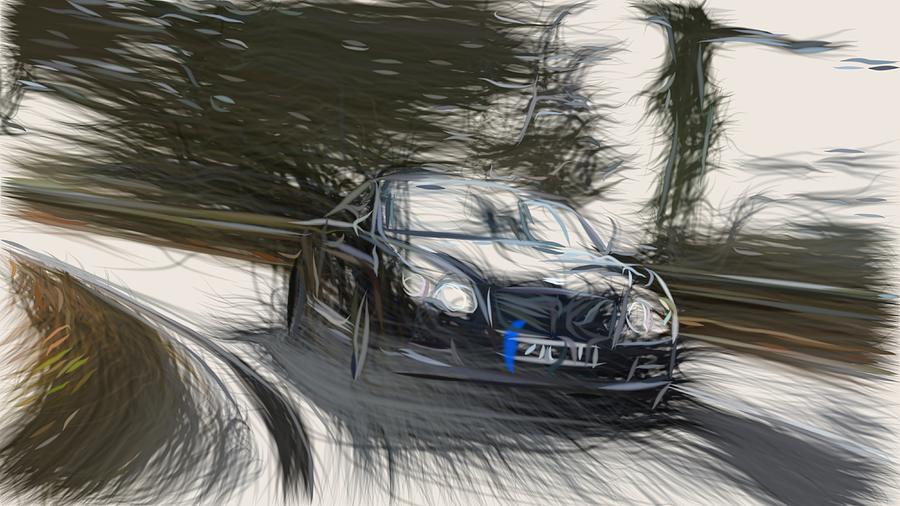 Bentley Continental GT Speed Drawing #4 Digital Art by CarsToon Concept