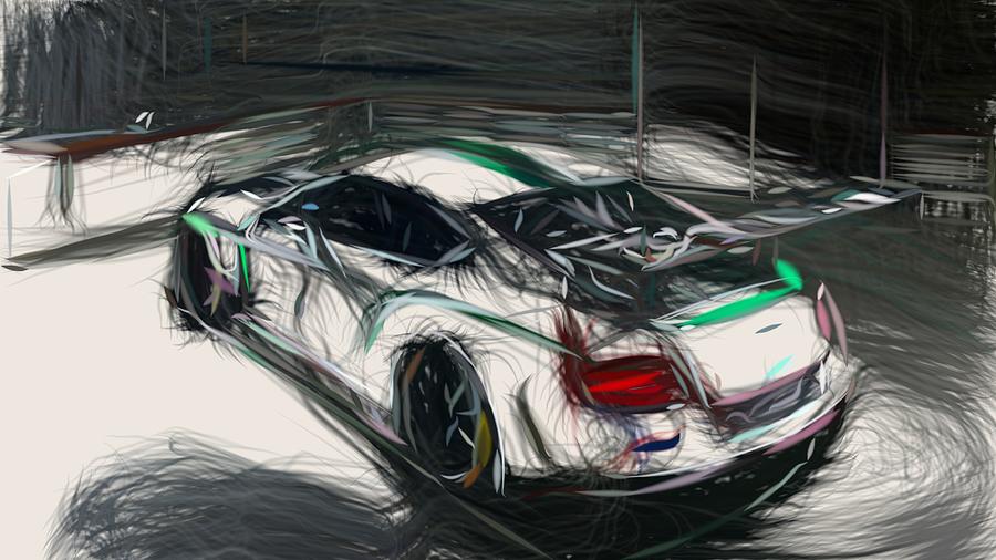 Bentley Continental GT3 Drawing #4 Digital Art by CarsToon Concept