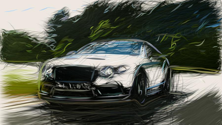 Bentley Continental GT3 R Drawing #4 Digital Art by CarsToon Concept