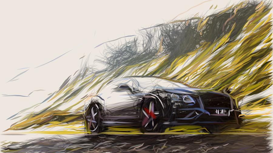 Bentley Continental Supersports Drawing #4 Digital Art by CarsToon Concept