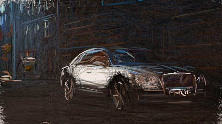 Bentley Flying Spur Drawing #4 Digital Art by CarsToon Concept