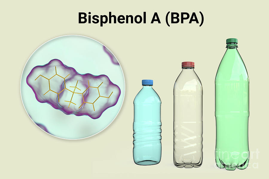 Bisphenol A Molecule And Plastic Bottles #3 Photograph By Kateryna Kon ...