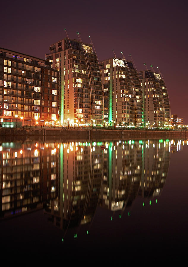 3 Blocks Of Flats-salford Quays Photograph by Chris Conway