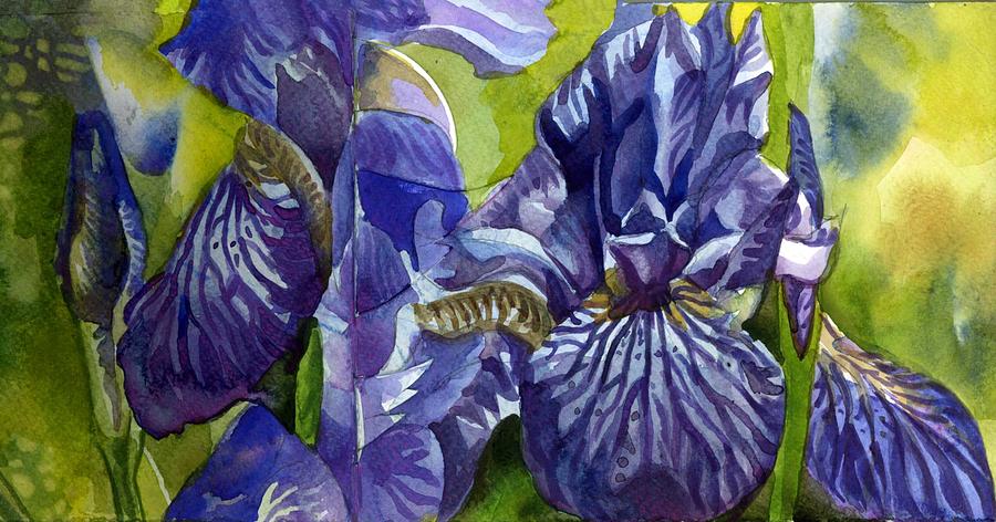 Blue Iris #3 Painting by Alfred Ng