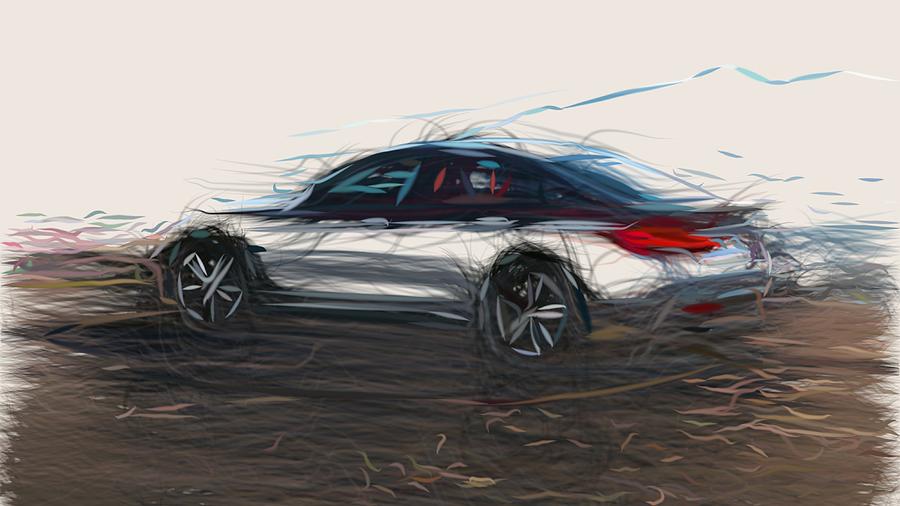 BMW 4 Series Gran Coupe Drawing Digital Art by CarsToon Concept - Fine ...