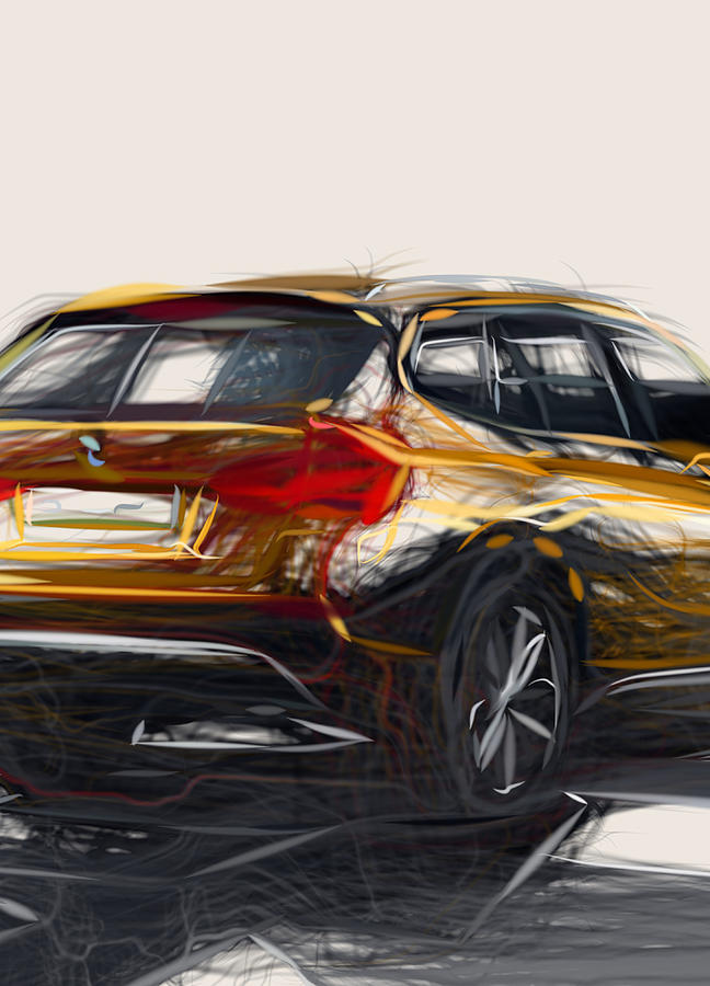 Bmw X1 Drawing Digital Art by CarsToon Concept - Fine Art America