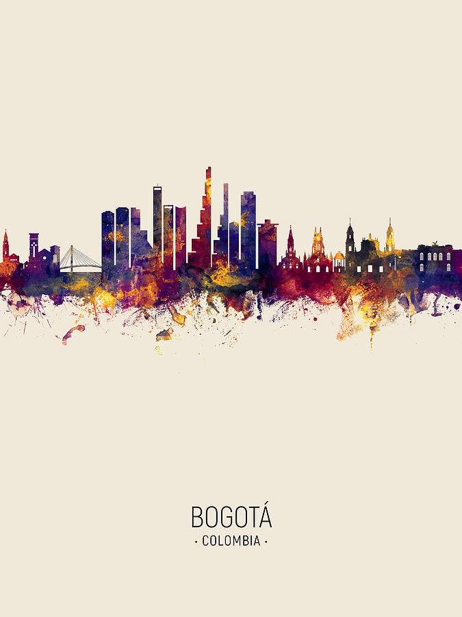 Bogota Colombia Skyline #3 Digital Art by Michael Tompsett