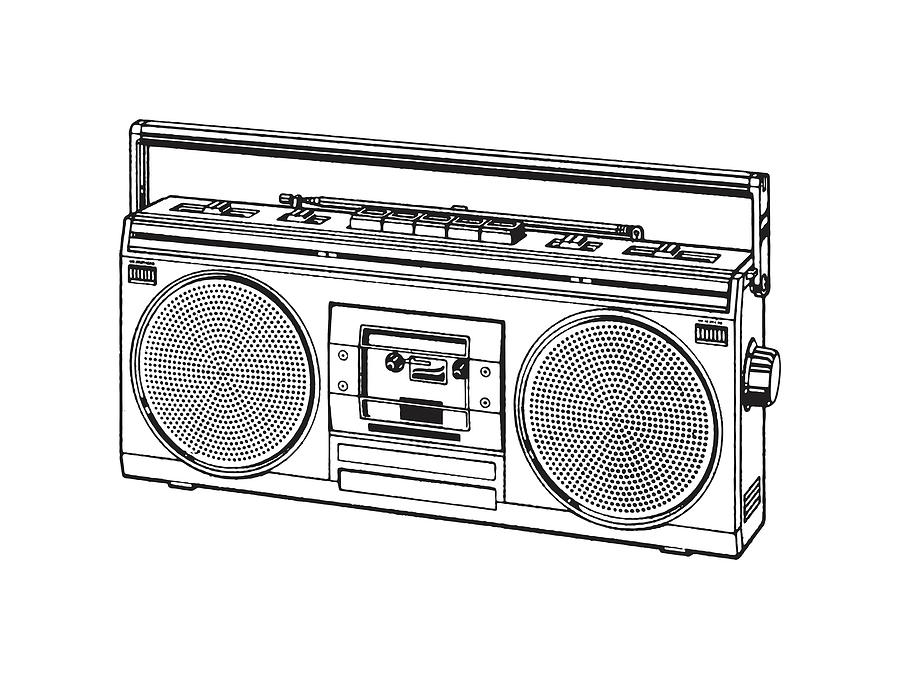 Boombox Drawing by CSA Images Fine Art America