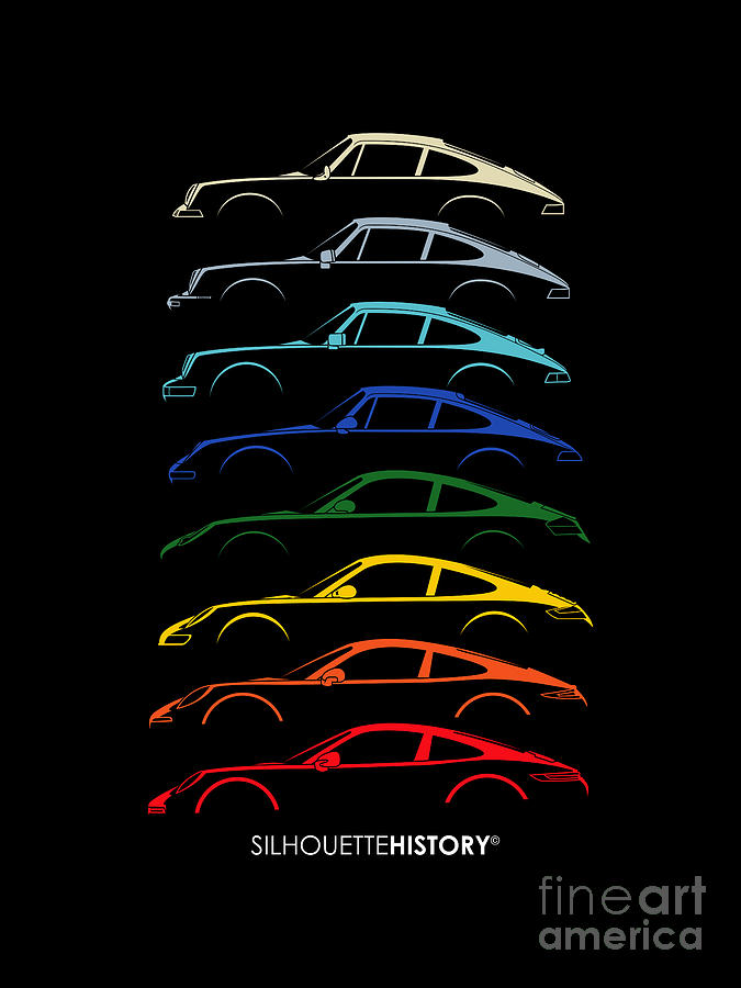 Boxer Sports Car 8G SilhouetteHistory Digital Art by Gabor Vida