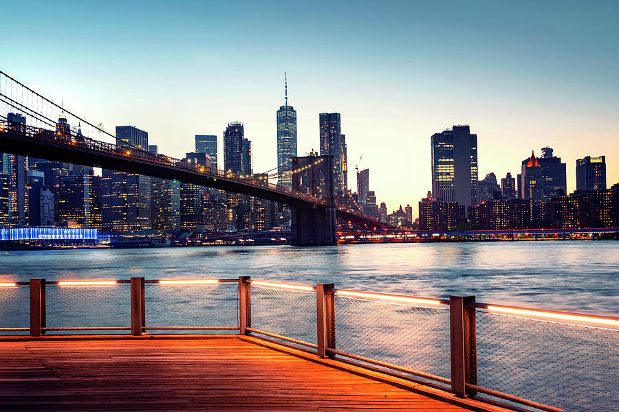 Brooklyn Bridge & Skyline, Nyc #3 Digital Art by Claudia Uripos