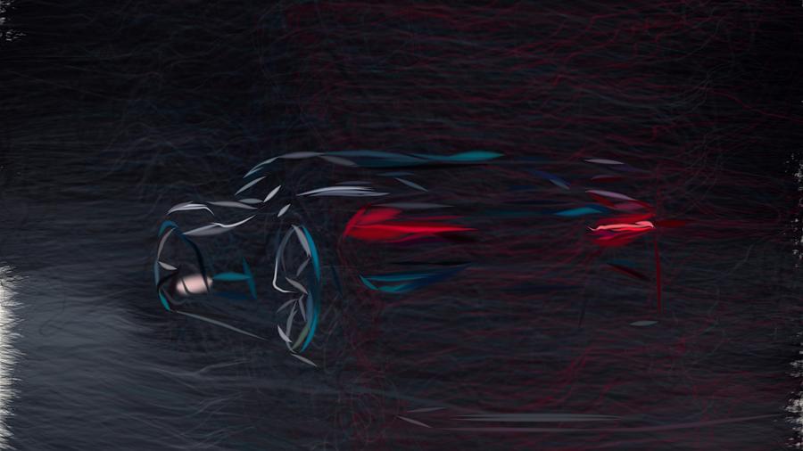 Bugatti Divo Drawing #4 Digital Art by CarsToon Concept