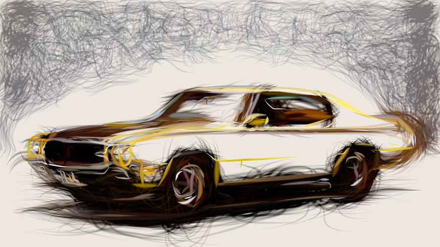 Buick GSX Draw #3 Digital Art by CarsToon Concept