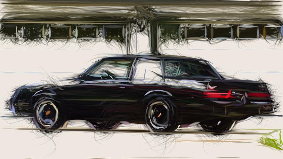 Buick Regal Grand National Draw #3 Digital Art by CarsToon Concept