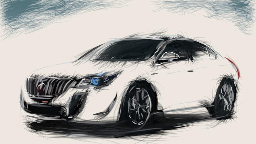Buick Regal GS Draw #3 Digital Art by CarsToon Concept