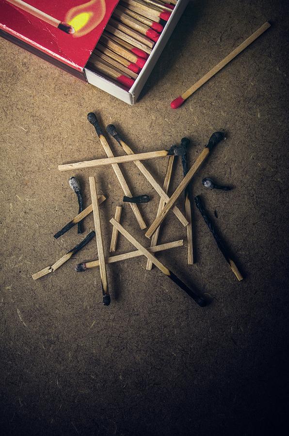 Match Photograph - Burnt Matches #3 by Carlos Caetano