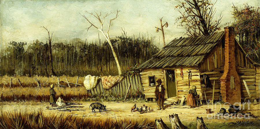 William Aiken Walker Painting - Cabin Scene by William Aiken Walker