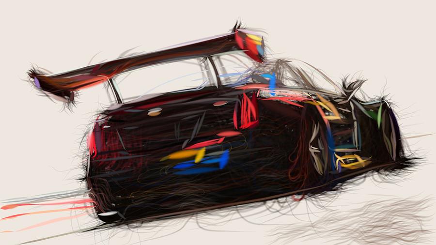 Cadillac ATS V.R Drawing #4 Digital Art by CarsToon Concept