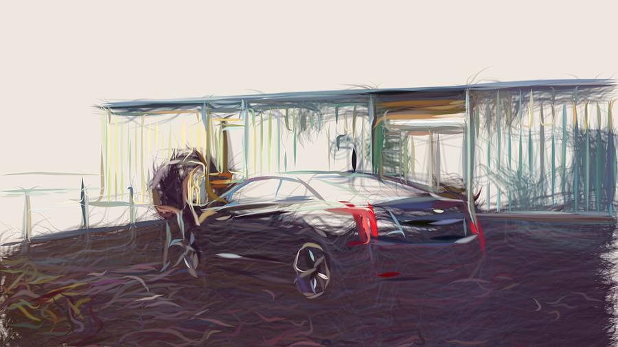 Cadillac ELR Draw #4 Digital Art by CarsToon Concept