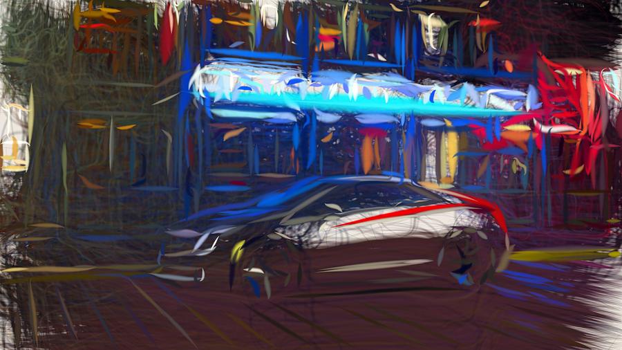 Cadillac ELR Drawing #4 Digital Art by CarsToon Concept