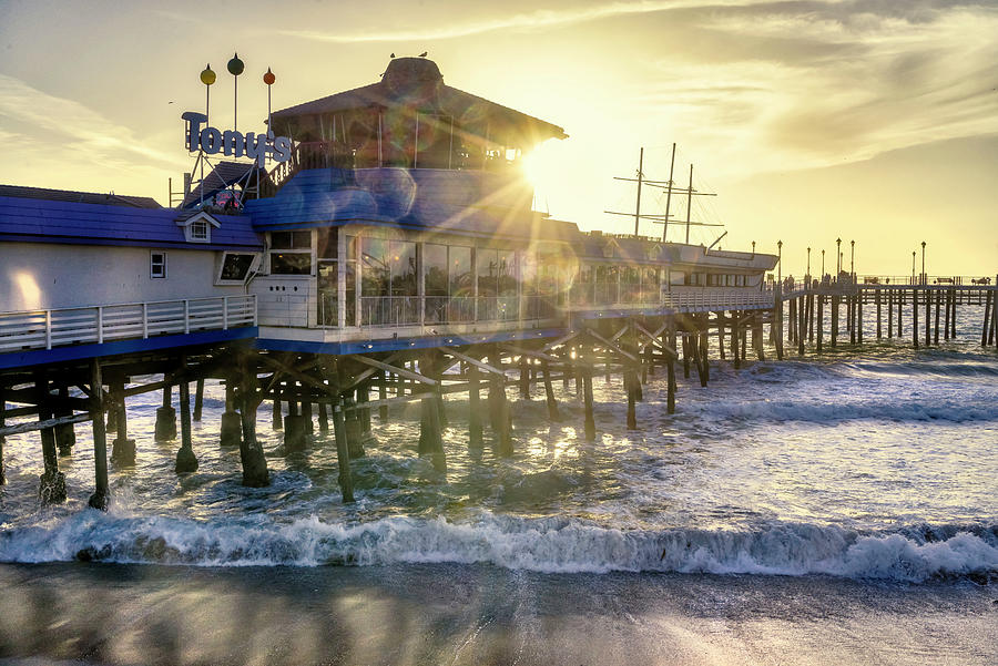 California, Los Angeles County, Fishermans Wharf, Redondo Beach, Pier #3 Digital Art by Joanne Montenegro