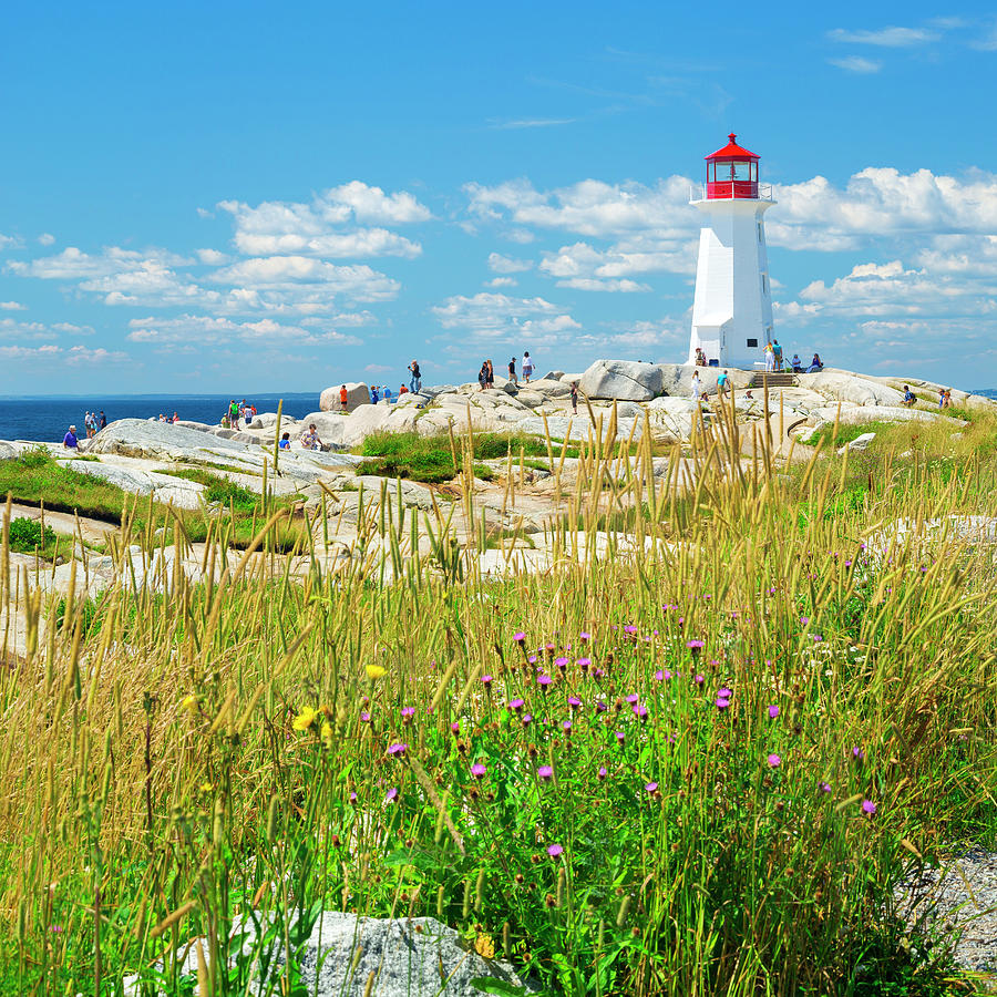 Canada, Nova Scotia, Peggys Cove, Atlantic Ocean, Lighthouse Route, Lighthouse #3 Digital Art by Pietro Canali
