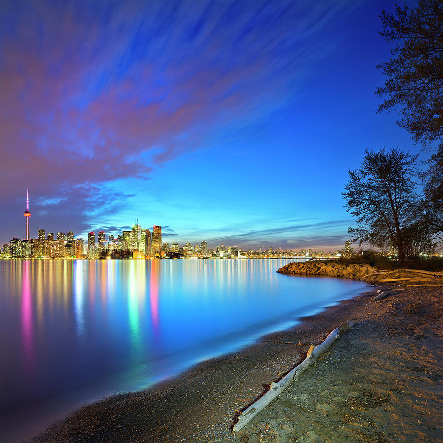 Canada, Toronto, Skyline At Sunset #3 Digital Art by Pietro Canali