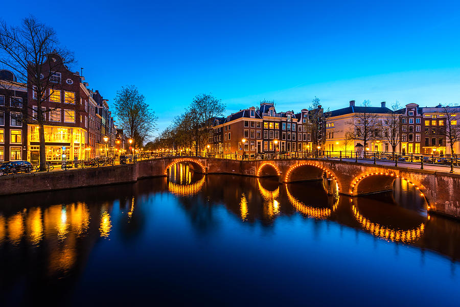 Canals Of Amsterdam At Night. Amsterdam Photograph by Prasit Rodphan ...